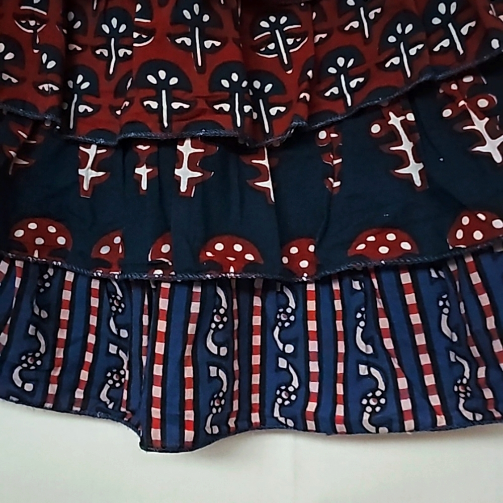 PINK & BLUE ETHNIC | Toddler Girl's Tiered Ruffle Indian Skirt - Set of 2 - Picture 14 of 16